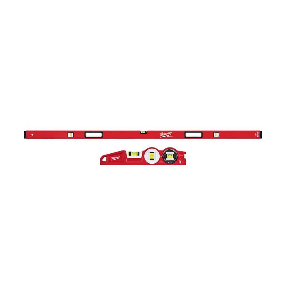 Milwaukee 72 in. REDSTICK Box Level with 10 in. 360 Locking Die Cast Torpedo Level (2-Piece)