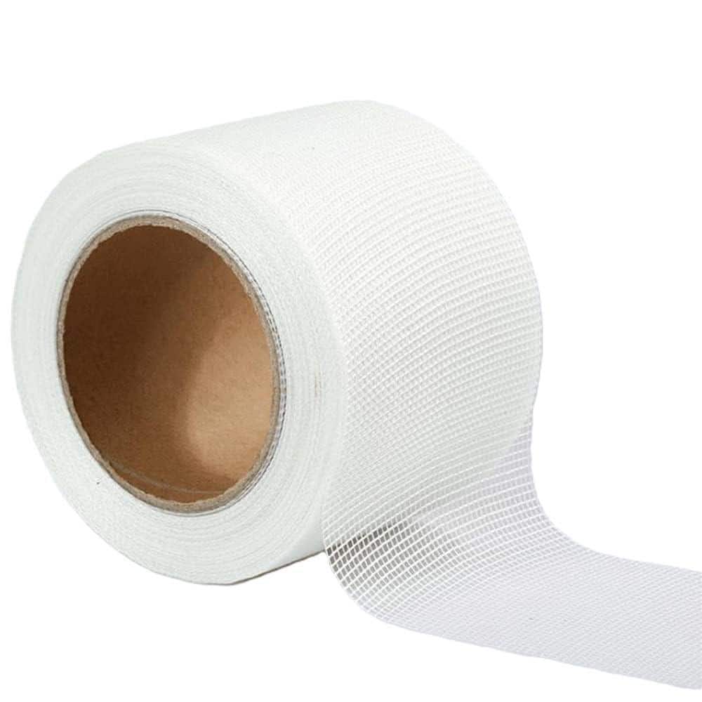 KIWDZFU 2 in. x 100 ft. White Self-Adhesive Fiberglass Drywall Joint Tape for Seam Patch Wall Crack