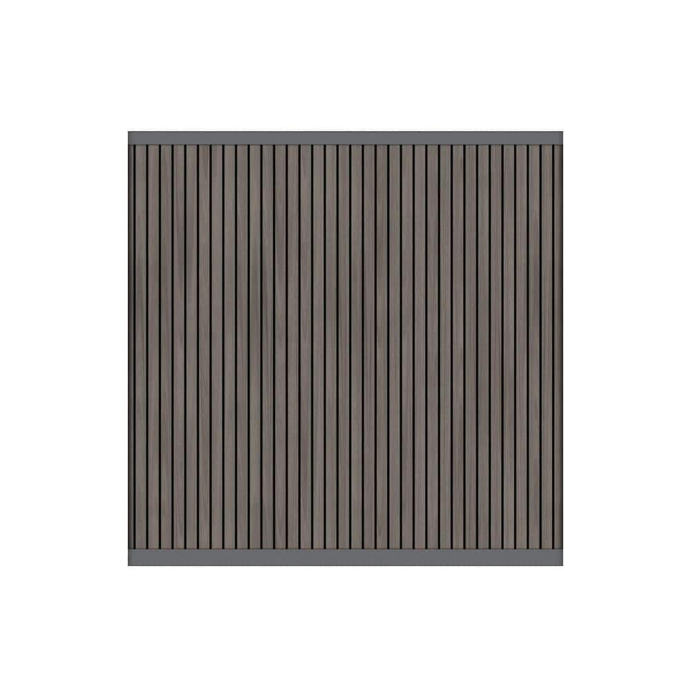 NewTechWood UltraEasy 6 ft. x 6 ft. Argentinian Silver Gray Composite European Style Vertical Fence Panel Kit with Gray Frame