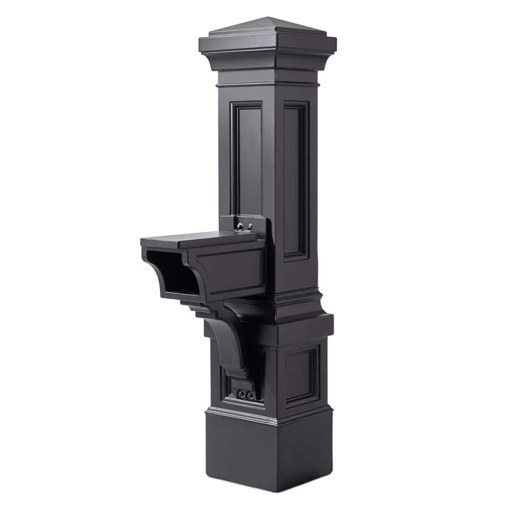Step2 Atherton Grand 64 in. H x 13.75 in. W x 29.325 in. D Resin Overpost Mail Post Black Onyx