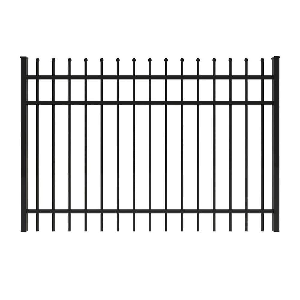 FORGERIGHT Osprey 4 ft. H x 6 ft. W Black Aluminum Fence Gate
