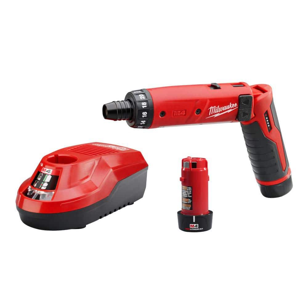 Milwaukee M4 4V Lithium-Ion Cordless 1/4 in. Hex Screwdriver 2-Battery Kit