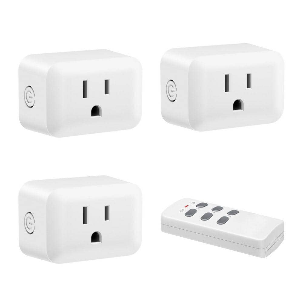 DEWENWILS Indoor Wireless Remote Control Outlet Switch Set, White, Remote and Outlets