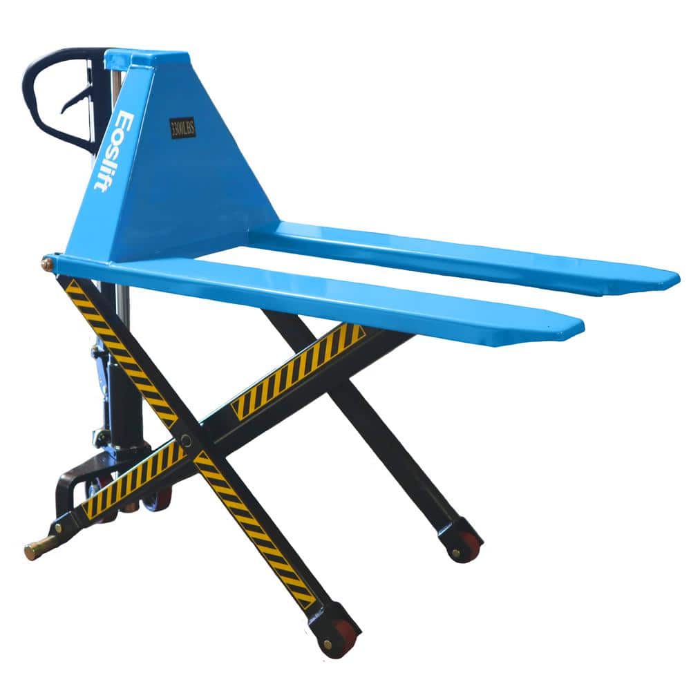 Eoslift Heavy Duty (Industrial Grade) I15D Manual Scissor Lift Pallet Jack 3,300 lbs. 27 in. x 43.3 in. with Polyurethane Wheels