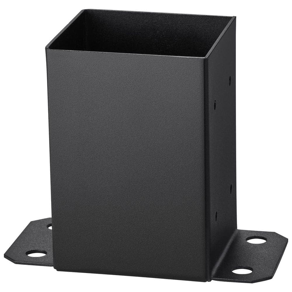 SKYSHALO 4 x 4 Post Base 10-Piece 3.6 x 3.6 in. Brackets Heavy Duty Carbon Steel for Wood Decking Pavilion Railing Support Black