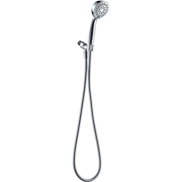 Glacier Bay Massaging 6-Spray Wall Mounted Handheld Shower Head 1.8 GPM in Chrome with 60 in. Hose