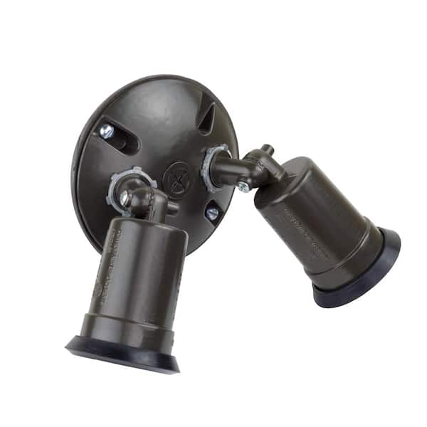 Commercial Electric Bronze Outdoor Flood Light Weatherproof Lampholder with External Rubber Gasket and Cover