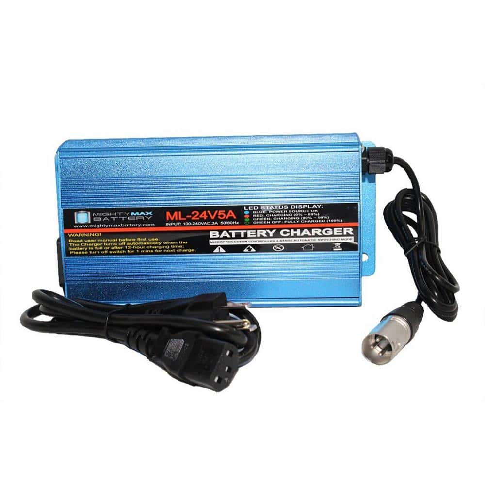 MIGHTY MAX BATTERY 24-Volt 5 Amp Wheelchair Battery Charger