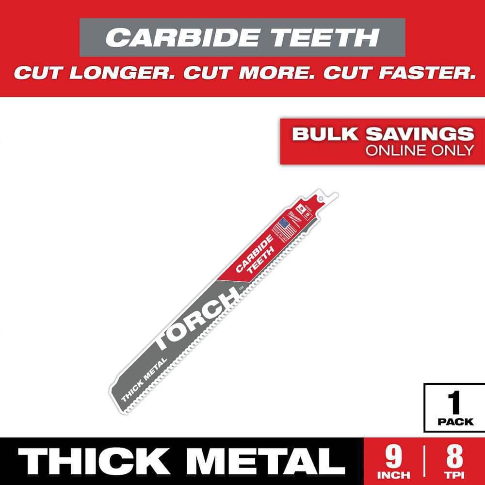 Milwaukee 8 TPI TORCH Teeth Thick Cutting SAWZALL Reciprocating Saw Blade