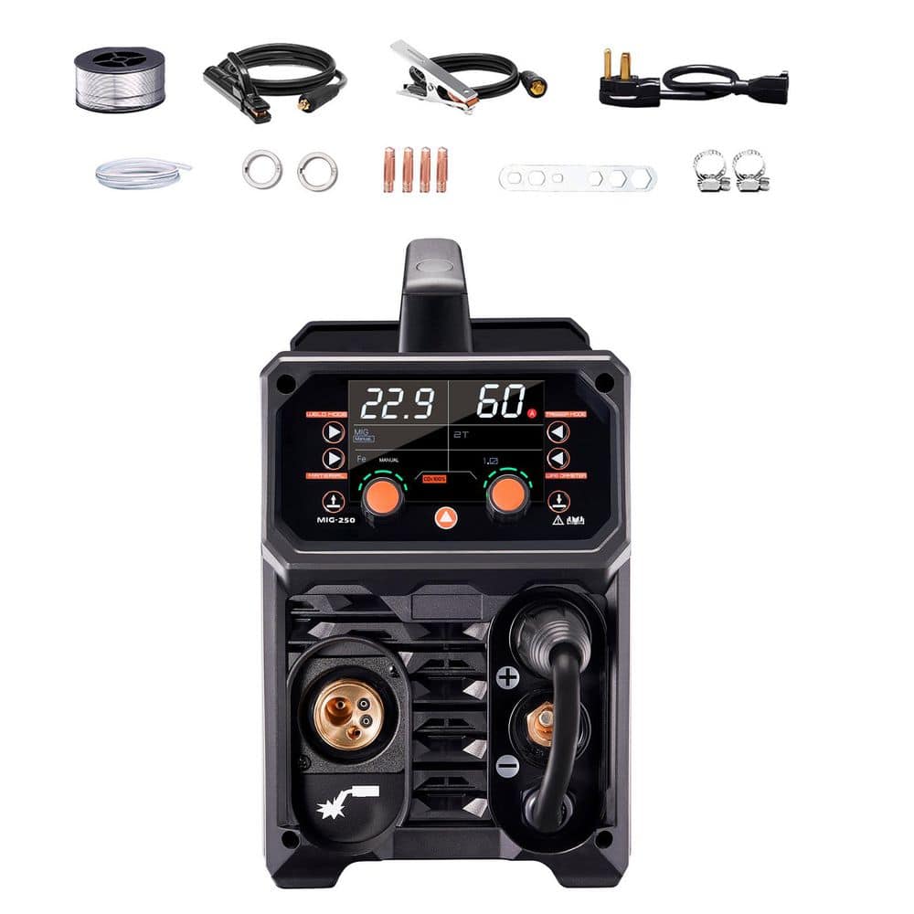 SKYSHALO Pro MIG Welder Electric A/C 250 A 110-Volt 5-in-1 Synergic Welder Machine MIG Pluse/Gas MIG/Flux Core MIG/Stick/Lift TIG