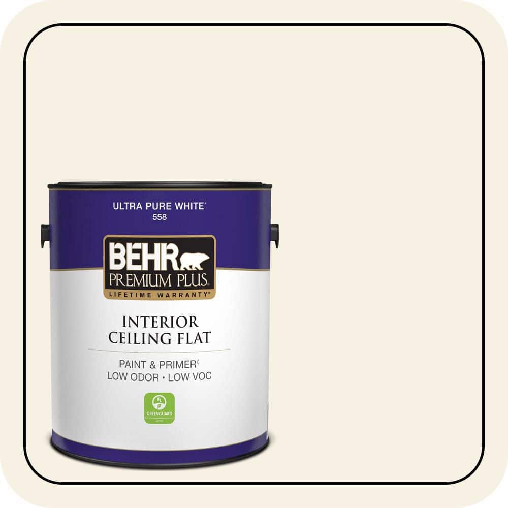 BEHR PREMIUM PLUS #OR-W14 Ceiling Flat Interior Paint & Primer