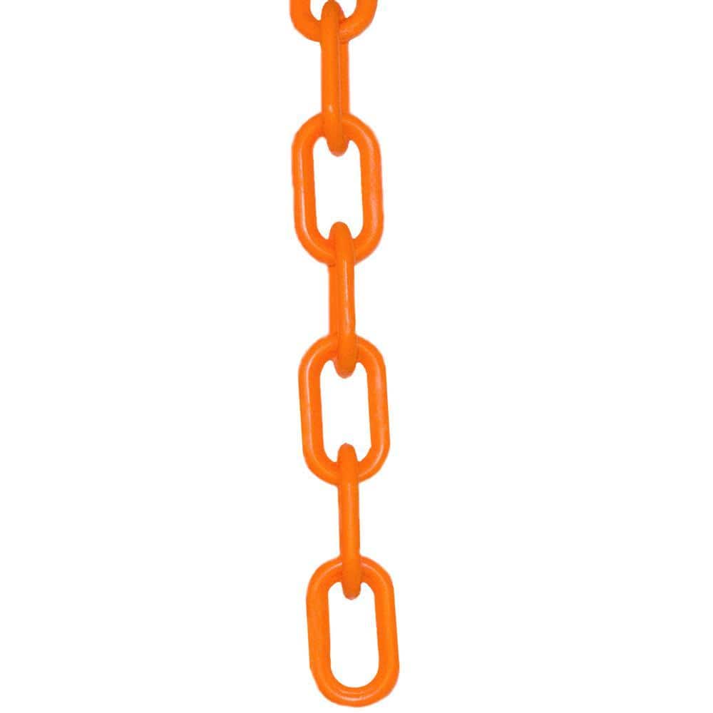 Mr. Chain 2 in. (#8, 51 mm) x 25 ft. Safety Orange Plastic Chain
