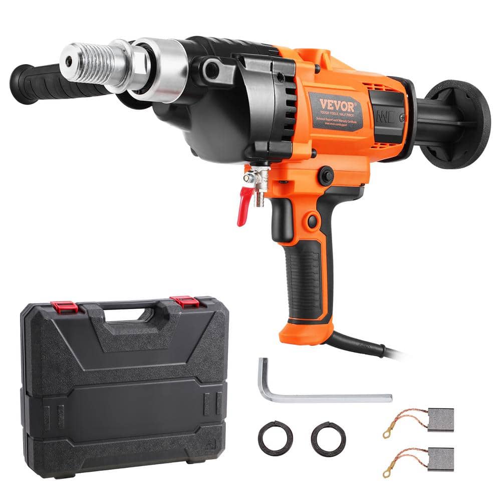 VEVOR Core Drill Machine, 0.8-6.3 in. Drilling Diameter Handheld Diamond Core Drill Rig with Carrying Case, 2000-Watt