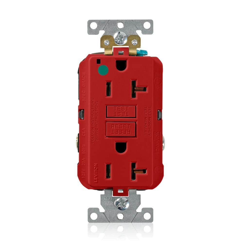 Leviton Self-Test SmartLockPro Hospital Grade Duplex GFCI Outlet with LED, White GFNT2-HGW