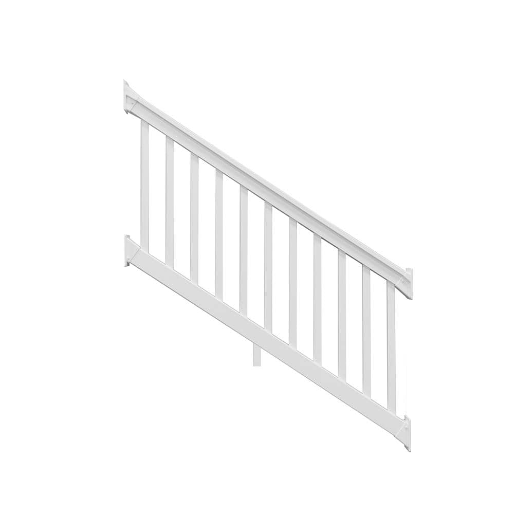 Weatherables Riviera 3 ft. H x 6 ft. W White Vinyl Stair Railing Kit