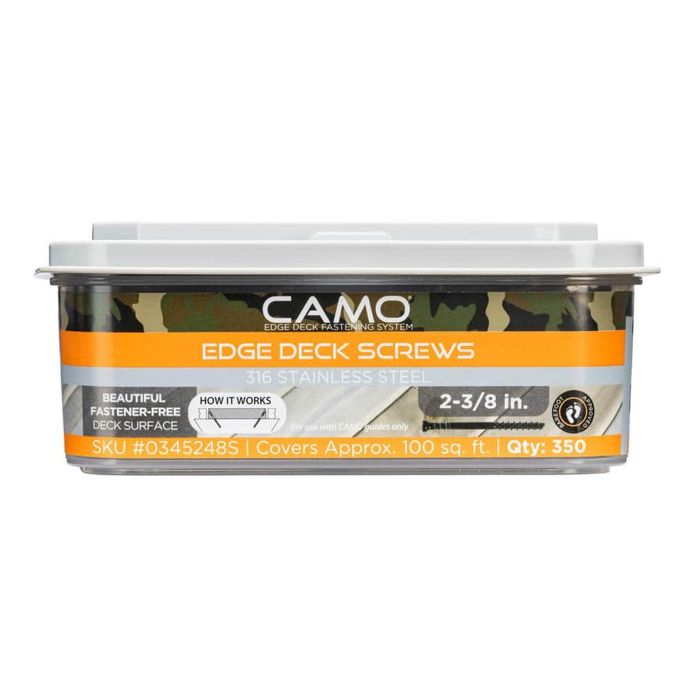 CAMO 2-3/8 in. Stainless Steel Exterior Decking Screw - Edge Hidden Deck Fasteners (350-Count)