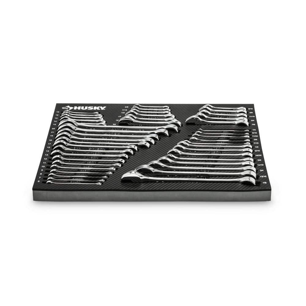 Husky SAE/MM Combination Wrench Set with EVA Storage (44-Piece)