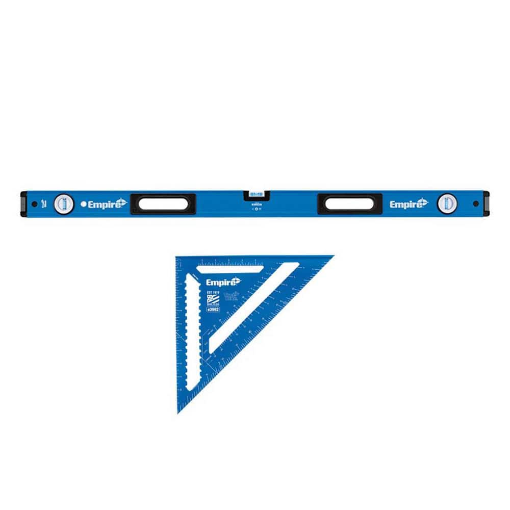 Milwaukee 48 in. Box Beam Level With 12 in. Laser Etched Aluminum Rafter Square
