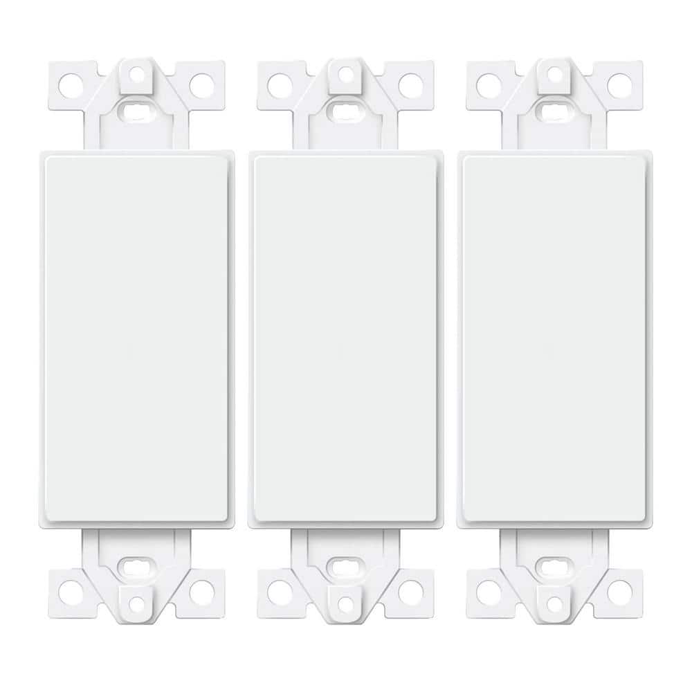 ENERLITES Blank Adapter Insert for Decorator Wall Plates, White (3-Pack)