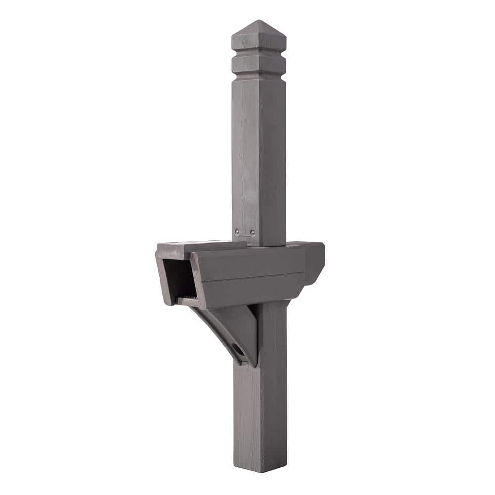 Step2 Highland 74.625 in. H x 34.5 in. W x 9 in. D Resin Overpost Mail Post Dark Cedar