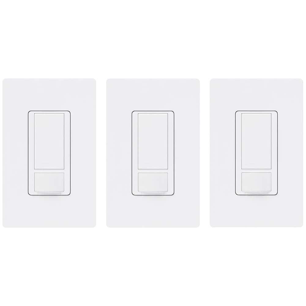 Lutron Maestro Motion Sensor Switch with Wallplate, 2 Amp/Single-Pole, White (MS-O2S-3PK-WHW) (3-Pack)