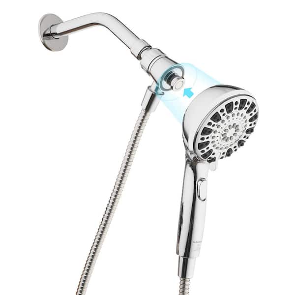 Glacier Bay Push Release 6-Spray Wall Mount Handheld Shower Head 1.8 GPM in Chrome