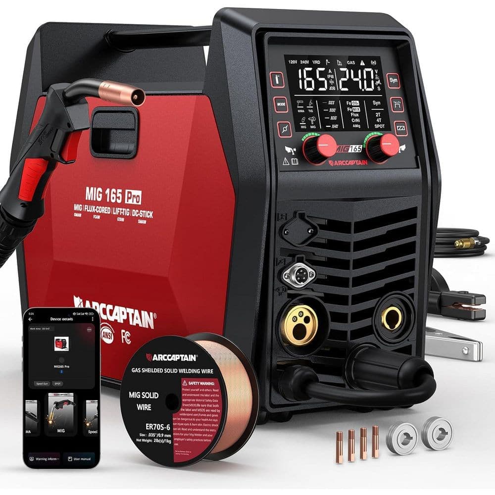 ARCCAPTAIN 165 Amp 120/240-Volts Electric (DC) Dual Voltage Gas and Gasless MIG Welder