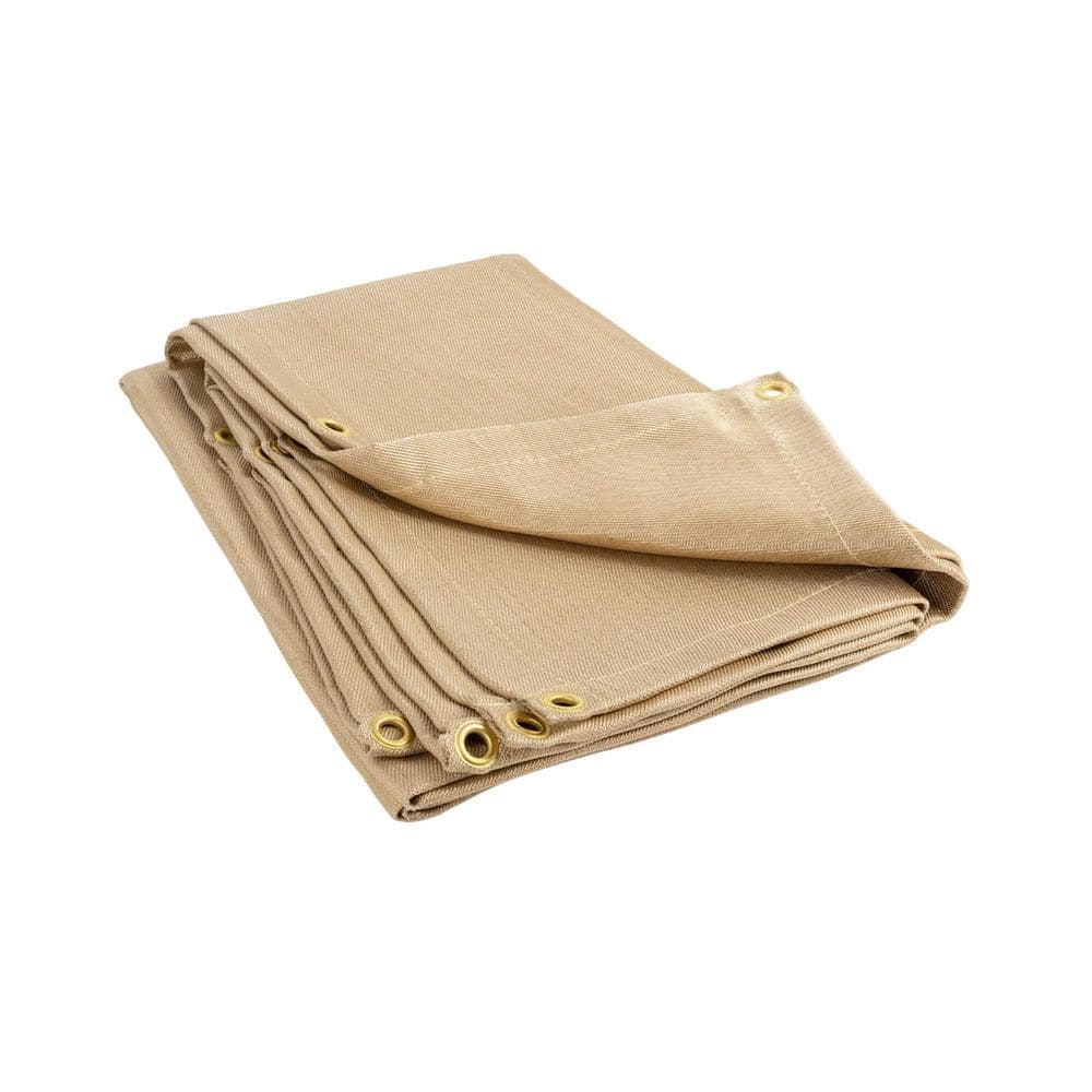 Ahfiwaso Fiberglass Welding Blanket Insulation Mat Fire Blanket 6 x 8 ft. 8mm Thick Thermal Resistant with Grommets
