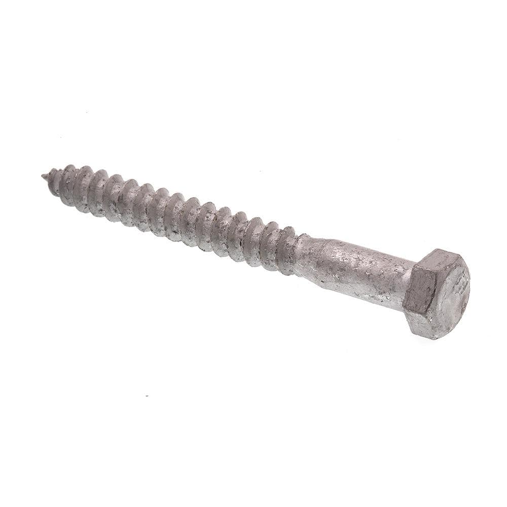 Prime-Line A307 Grade A Hot Dip Galvanized Steel 3/8 in. x 3-1/2 in. External Hex Lag Screws (25-Pack)