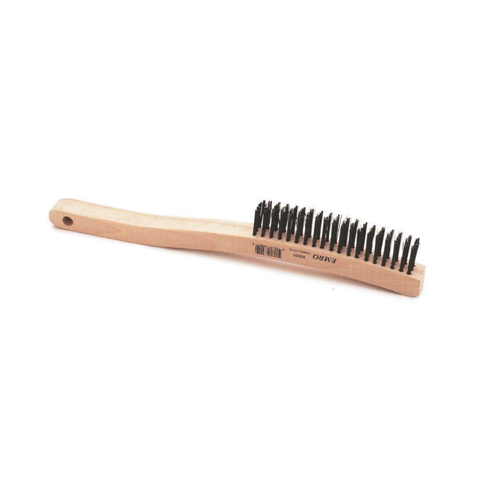 Lincoln Electric 14 in. Long Wooden Handled Carbon Steel Welding Wire Brush (.7 in. x 6.4 in. Bristle Area 3 x 19 Row)