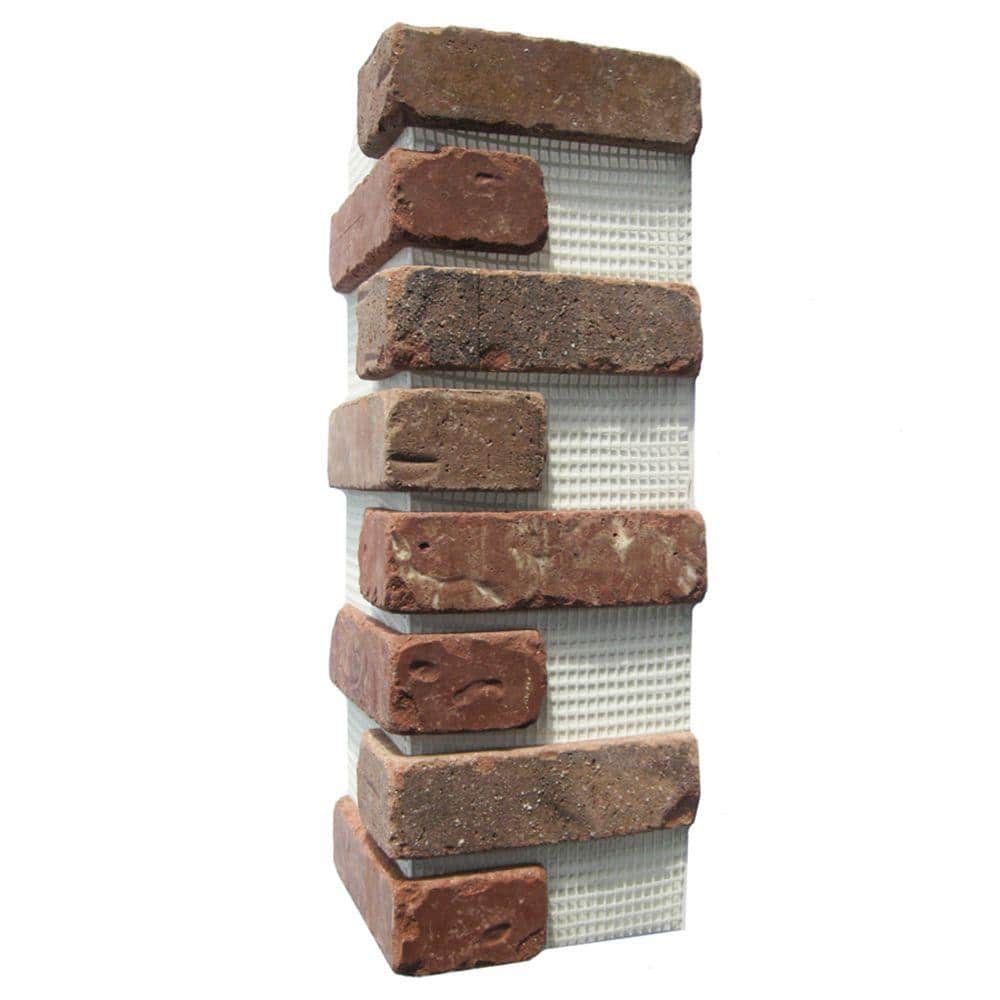 Old Mill Brick Brickwebb Columbia Street Thin Brick Sheets - Corners (Box of 3 Sheets) 21 in x 15 in (5.3 linear ft.)