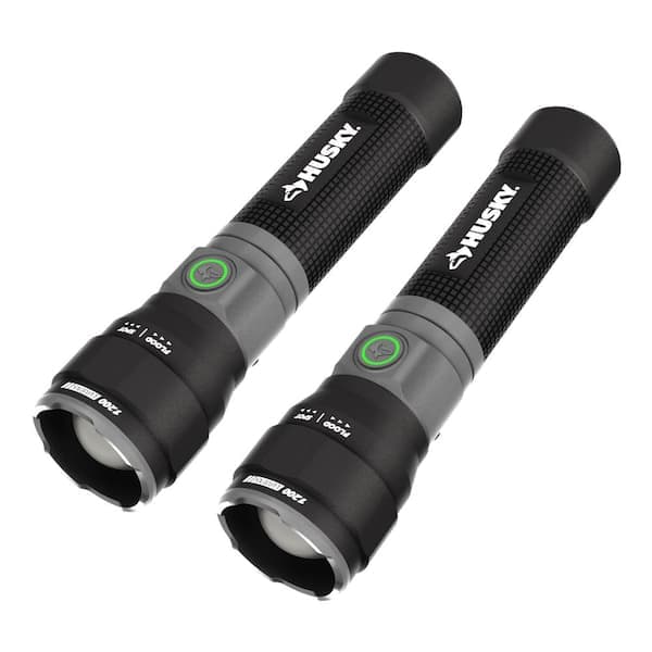 Husky 1200 Lumens Rechargeable LED Tactical Compact Flashlight (2-Pack)