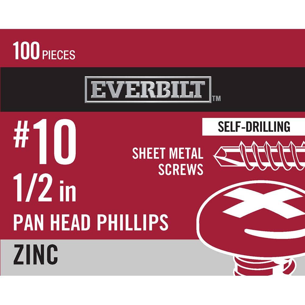 Everbilt #10 Phillips Pan Head Zinc Plated Sheet Metal Screw