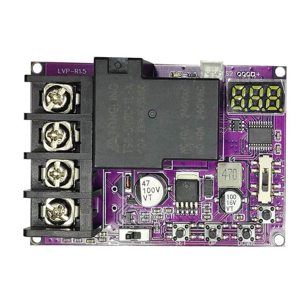 Vrbgify 40A DC 5V-60V Solar Charge Controller Low Voltage Protector Disconnect Switch Module Protection Board with LCD Display