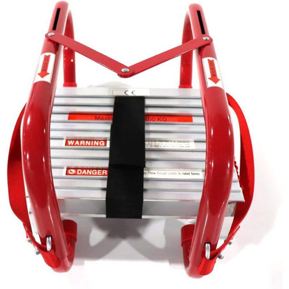 KIWDZFU 3-Story 25 ft. Fire Escape Ladder Emergency Portable Safety Ladder with Anti-Slip Rungs 990 lbs. Capacity