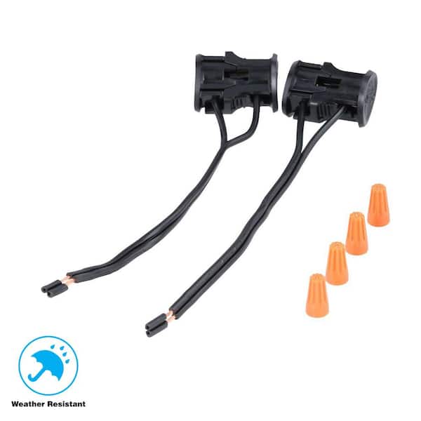 Hampton Bay Low Voltage Black Replacement Cable Connector (2-Pack)