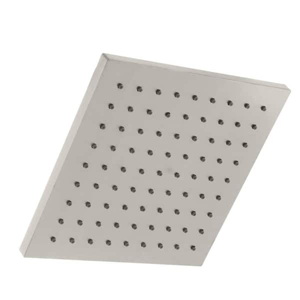 Glacier Bay Modern 1-Spray Pattern 8 in. Single Wall Mount Fixed Rain Shower Head in Brushed Nickel