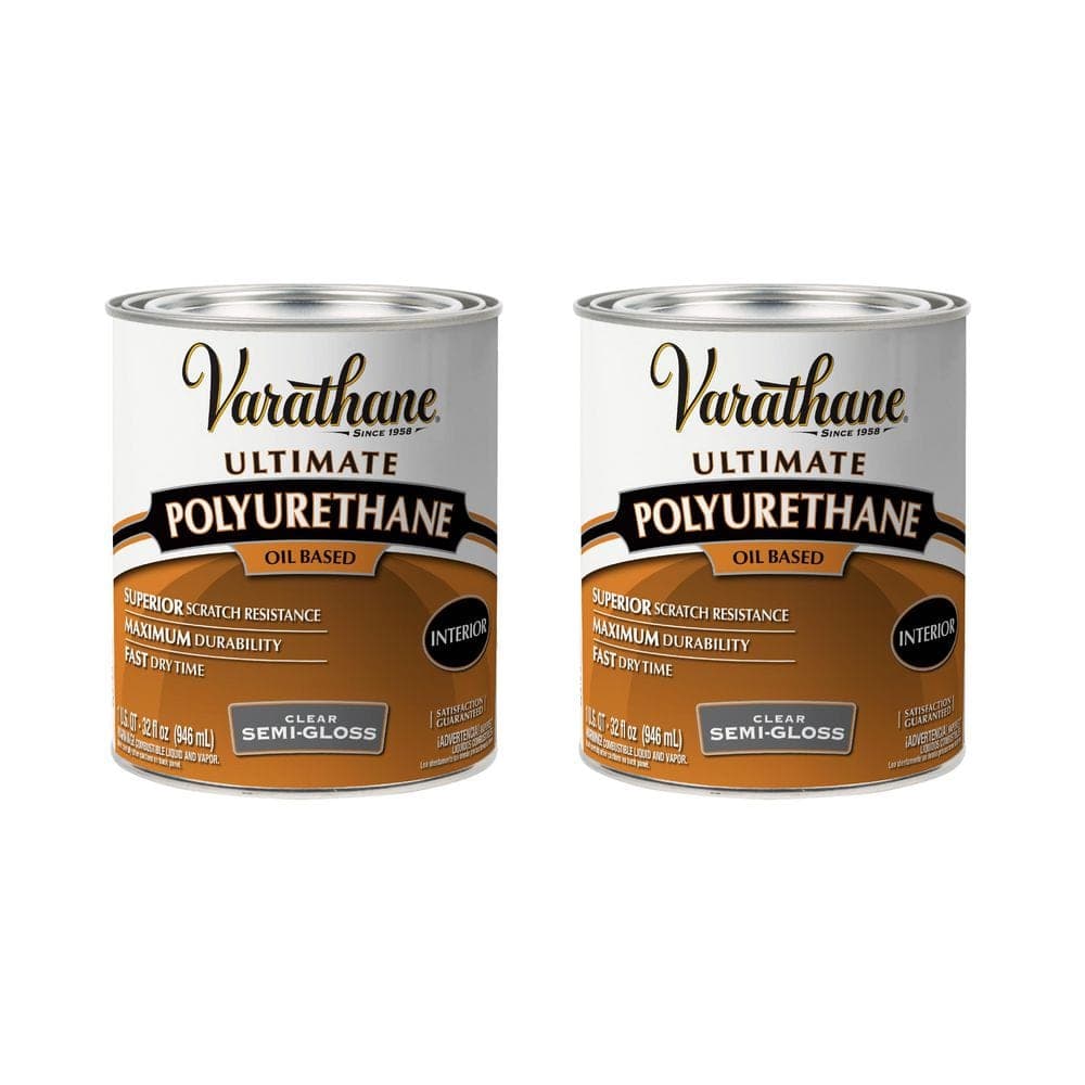 Varathane 1 qt. Clear Semi-Gloss 275 VOC Oil-Based Interior Polyurethane (2-Pack)