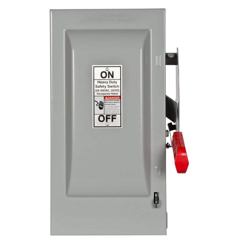 Adrinfly 30 Amp 3 Pole 600V 3 Wire Fused Heavy Duty Safety Switch with Quick-Make Quick-Break Mechanism and Arc Chutes Gray