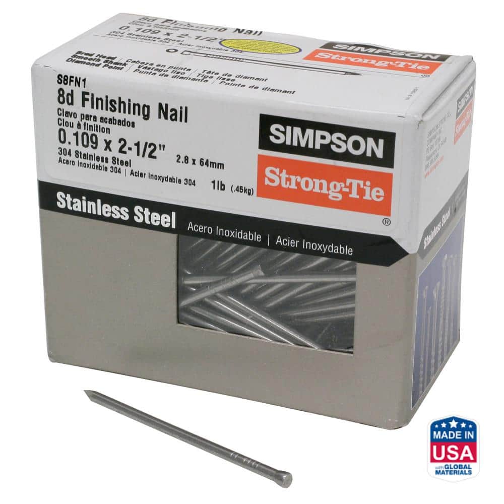 Simpson Strong-Tie 0.113 in. x 2-1/2 in. Type 304 Stainless Steel Finishing Nail (1 lb.)