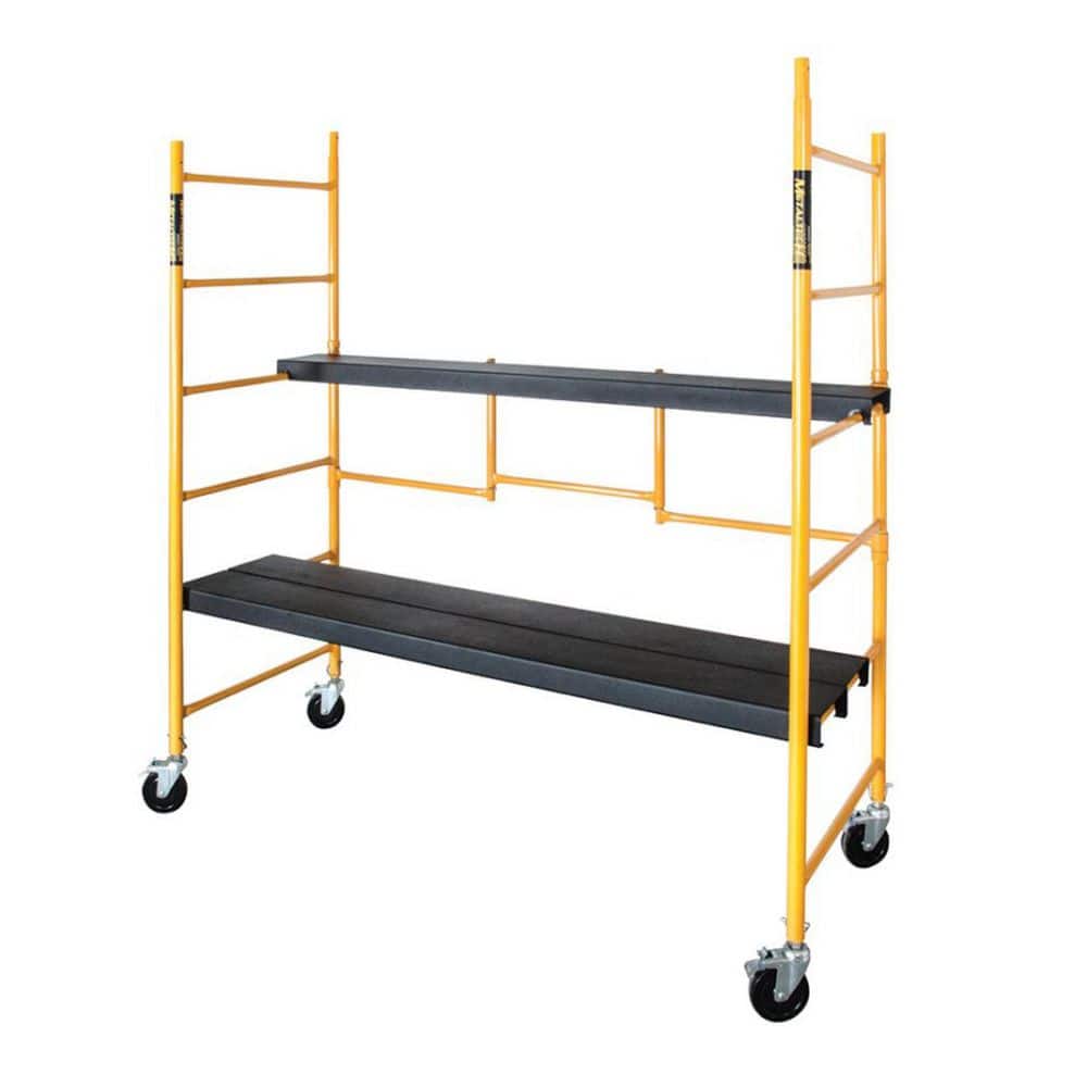 MetalTech Jobsite Series Baker 6.5 ft. H x 6.25 ft. W x 2.5 ft. D Scaffold Work Platform with Wheels, 850 lbs. Capacity