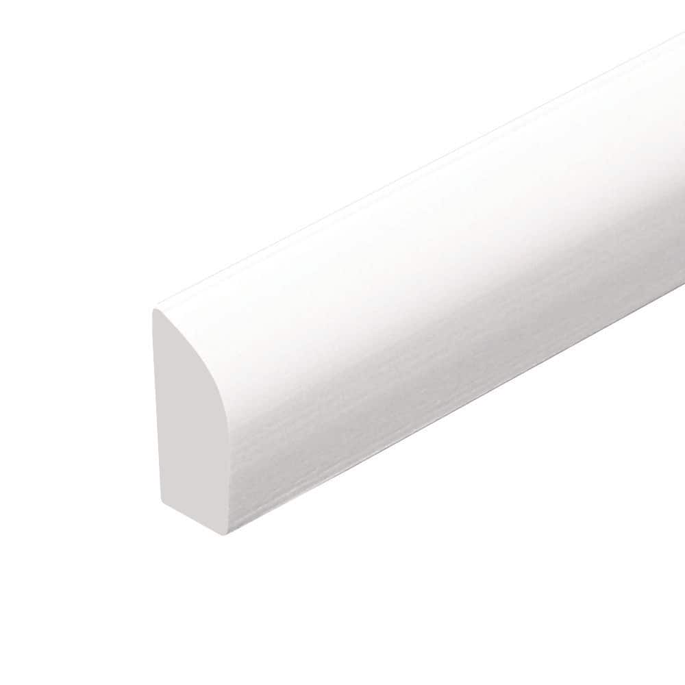 Royal Mouldings 5109 17/50 in. x 17/25 in. x 96 in. Finished PVC Composite White Shoe Moulding (1-Piece − 8 Total Linear Feet)