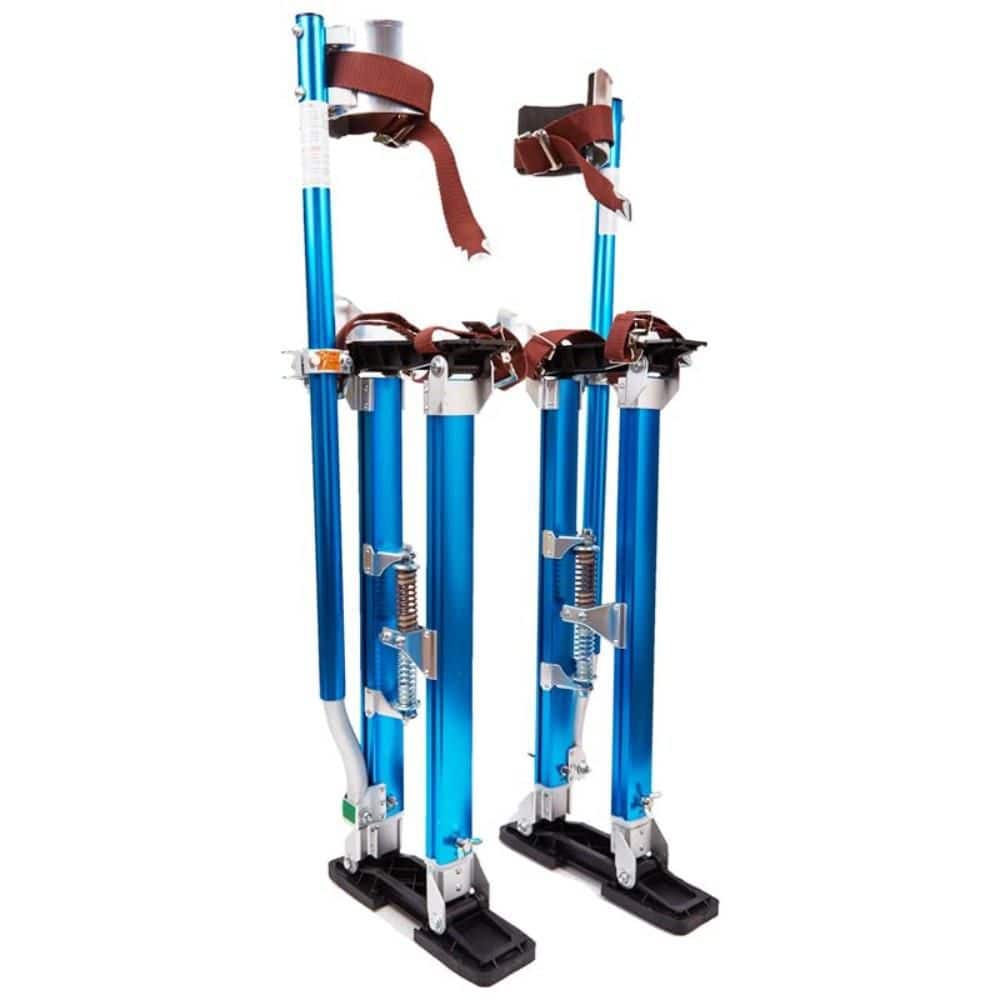 xinyoec 24 in. to 40 in. Drywall Stilts, Walking Taping Aluminum Tool Stilt for Sheetrock Painting and Cleaning, Blue