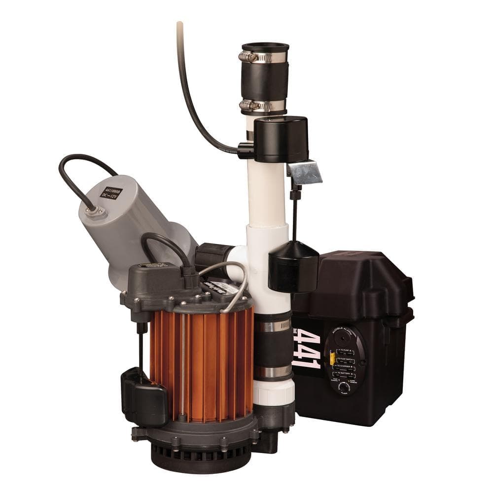 Liberty Pumps 1/3 HP Submersible Sump Pump and 441 Battery Back-Up Emergency Sump Pump System with Alarm