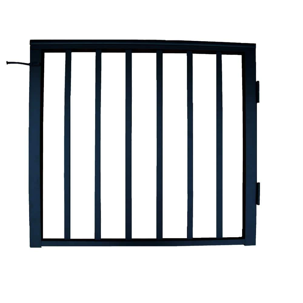 EZ Handrail 36 in x 36 in. Textured Black Pre-Built Aluminum Single-Panel Gate