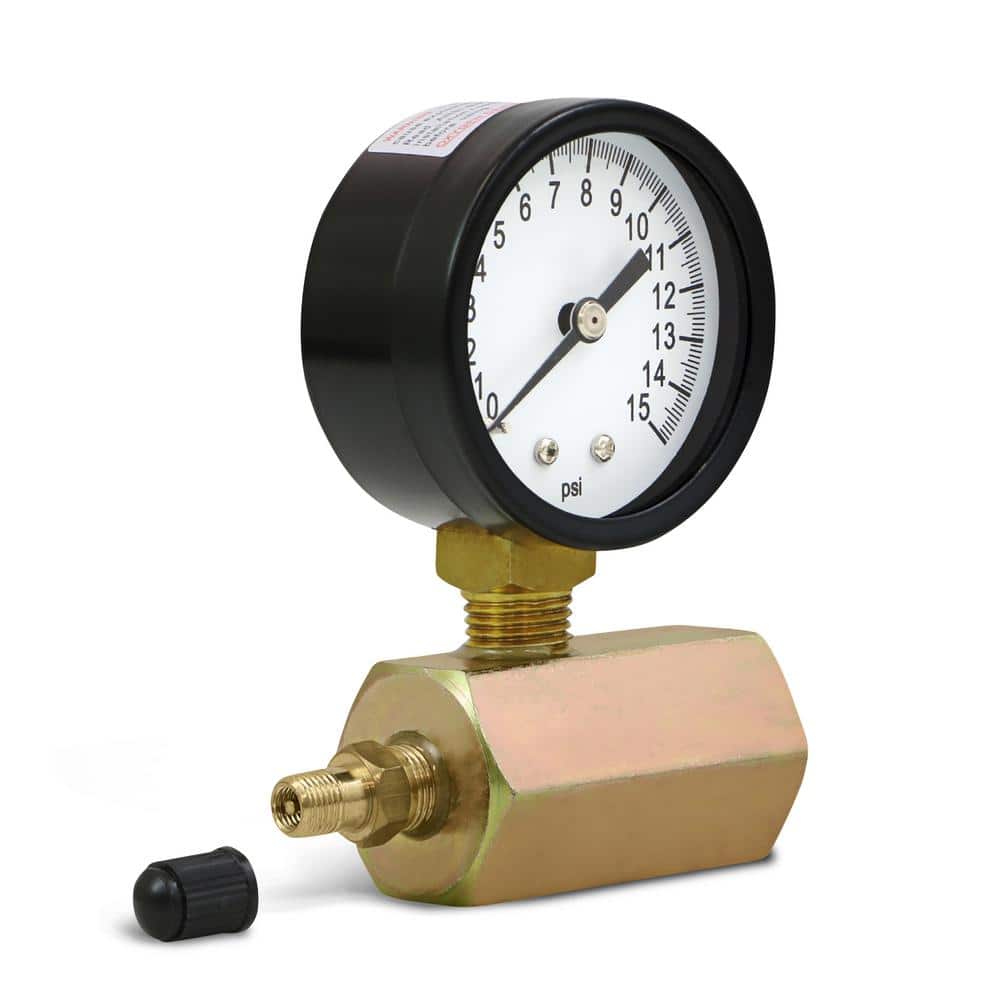 PLUMBFLEX 0-15 PSI Low Pressure Gas Tester Gauge 3/4 in. FIP Hex Body and 4 in. Display