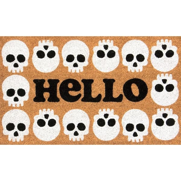 Home Accents Holiday Hello Skull 18 in. x 30 in. Coir Doormat