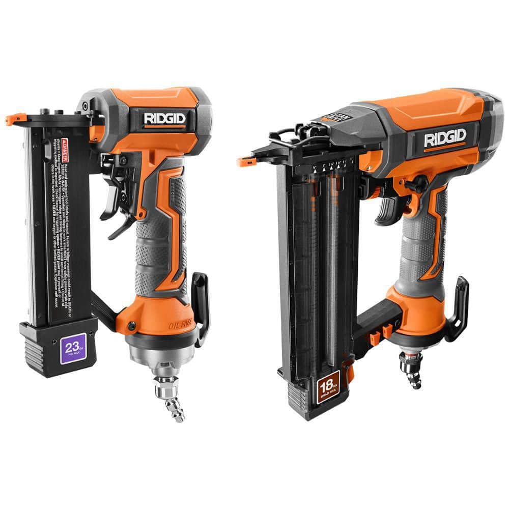 RIDGID Pneumatic 18-Gauge 2-1/8 in. Brad Nailer with Pneumatic 23-Gauge 1-3/8 in. Headless Pin Nailer