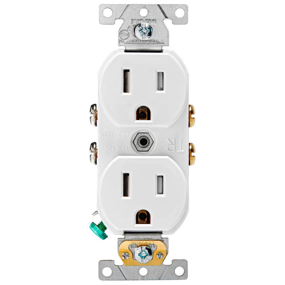 Leviton 125 V Commercial Grade Tamper Resistant Duplex Outlet/Receptacle, TCR20-GY
