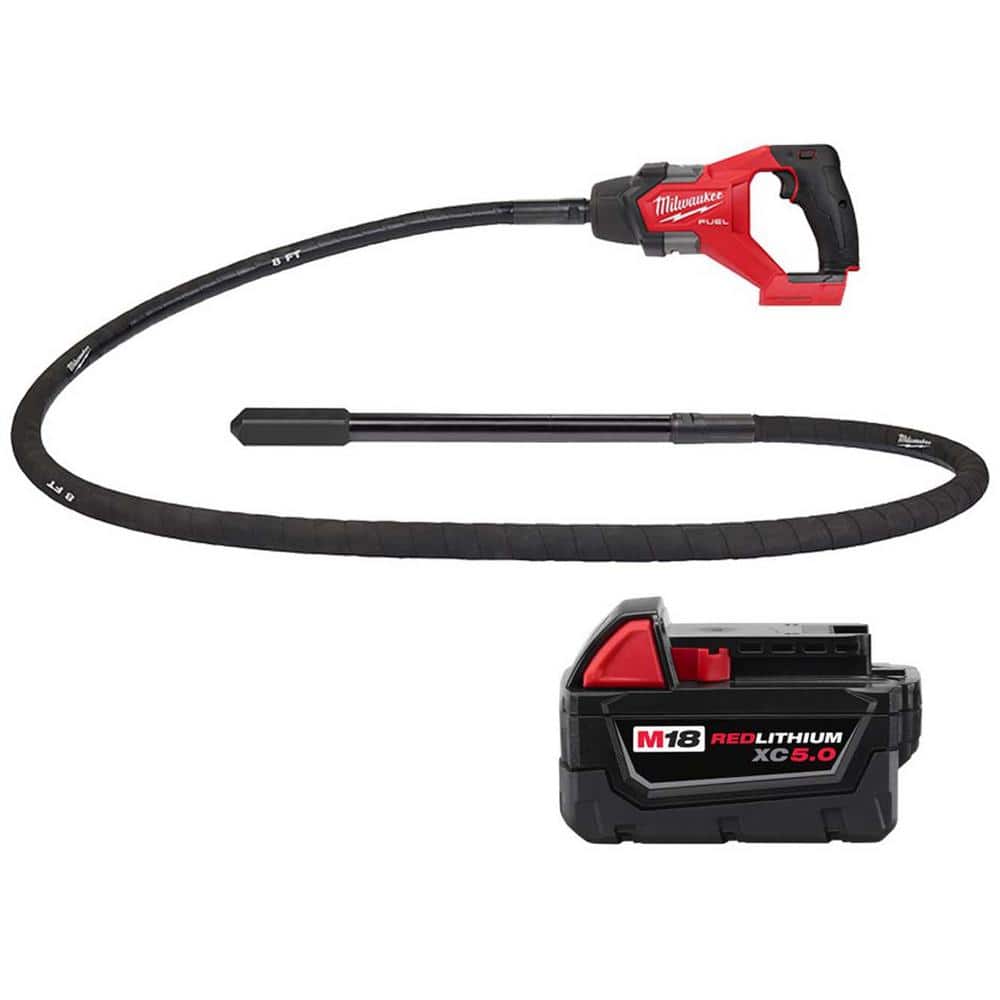 Milwaukee M18 FUEL 18V Lithium-Ion Brushless Cordless 8 ft. Concrete Pencil Vibrator w/5.0 Ah Battery